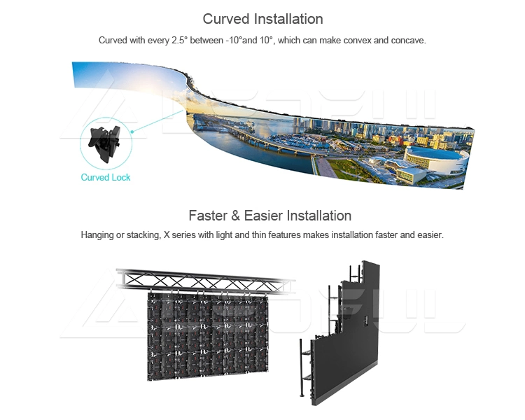 Outdoor Indoor 500X500mm HD SMD Curved Digital Stage Events Rental Background DJ Booth LED Video Wall Screen Display P1.9 P2.5 P2.6 P2.9 P3.91 P4.81 P5.95 P6.25